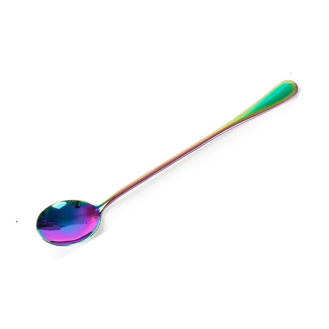 Unicorn rainbow smoothie spoon