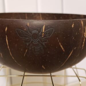 “Bee” Engraved Coconut Bowl