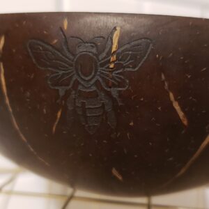 “Bee” Engraved Coconut Bowl