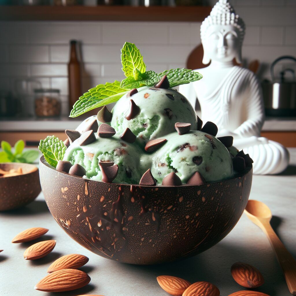 Almond Butter Mint Chocolate Chip Nice Cream