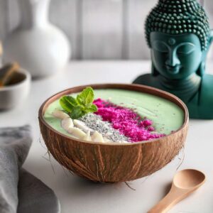 Minty Green Pitaya Smoothie Bowl1