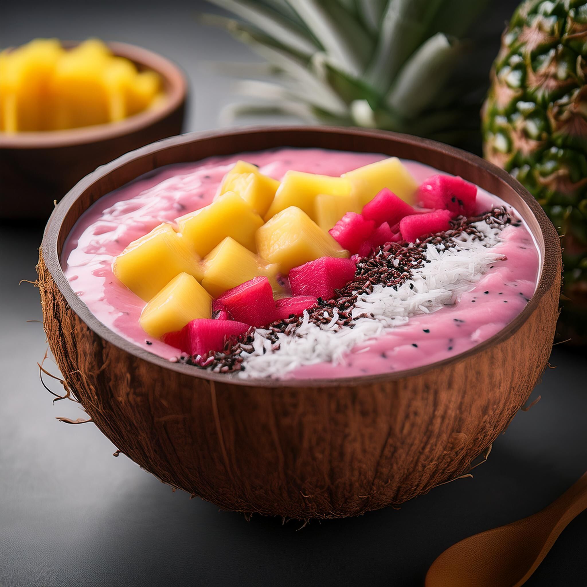 Spicy Pineapple Pitaya Smoothie Bowl (2)