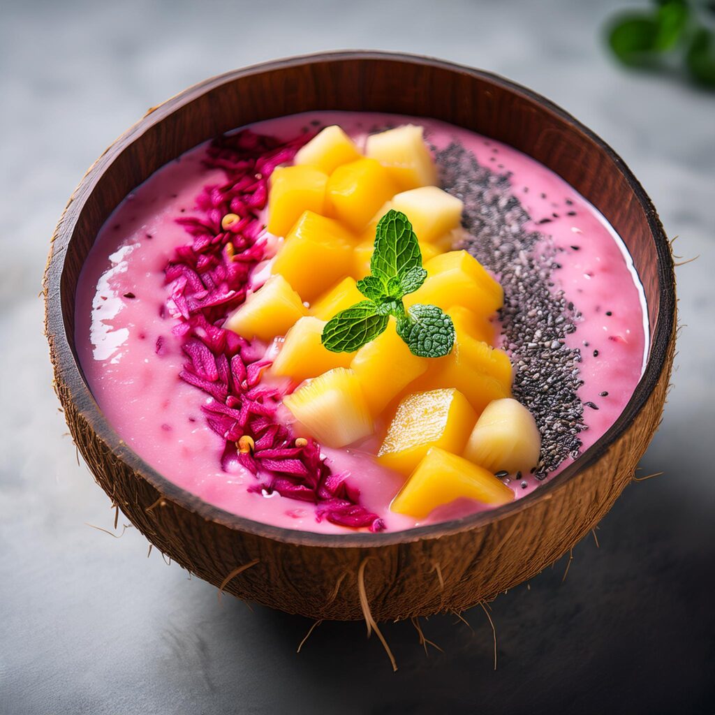 Spicy Pineapple Pitaya Smoothie Bowl (3)