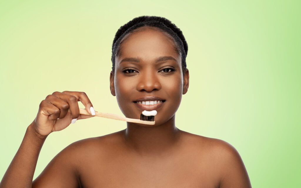 Woman Cleaning Teeth With Toothbrush