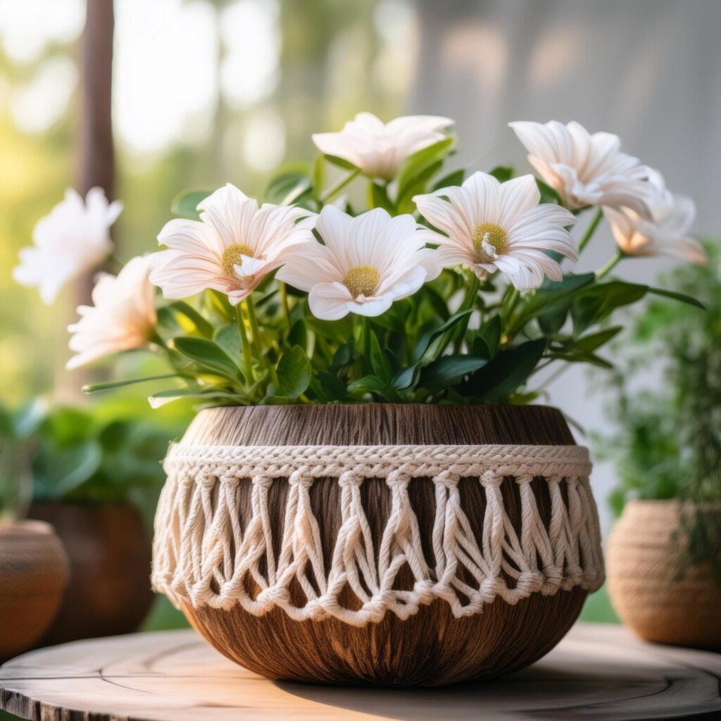 Macrame Coconut Bowl