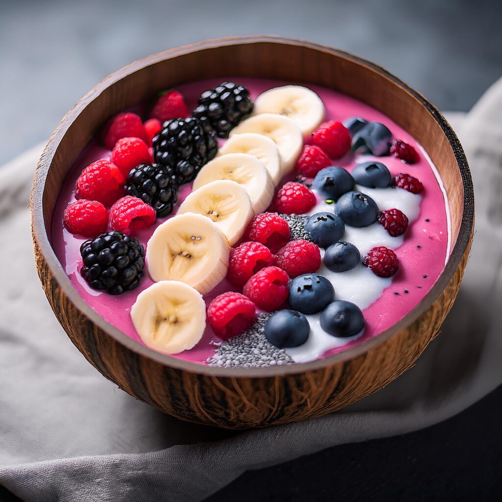 Berry Banana Pitaya Smoothie Bowl (1)