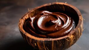 Chocolate Hazelnut Spread In A Coconut Bowl