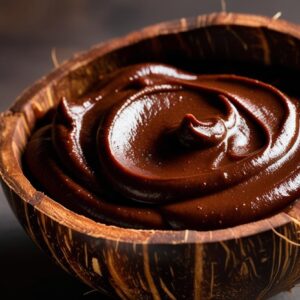 Chocolate Hazelnut Spread In A Coconut Bowl