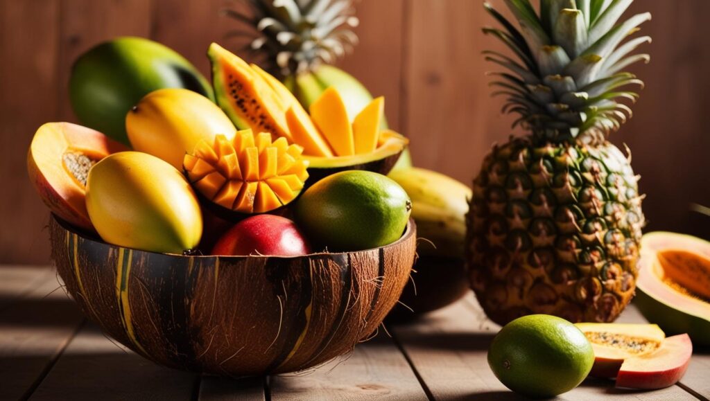 Coconut Bowl Fruit Display