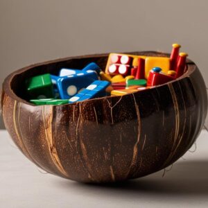 Coconut Bowl Game Piece Storage