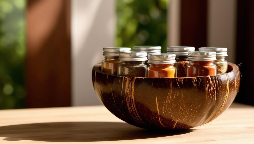 Coconut Bowl Spice Rack