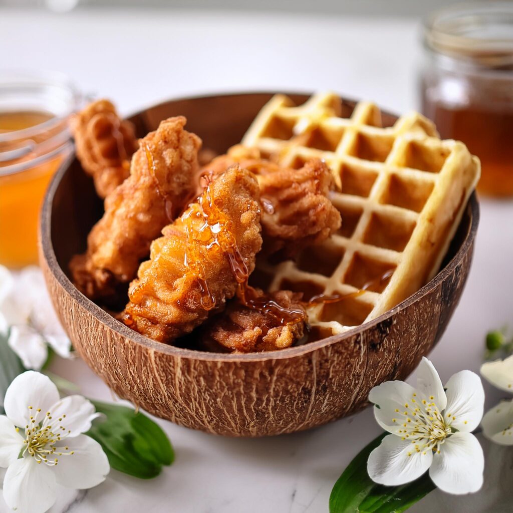 Coconut Flour Fried Chicken & Waffles (2)