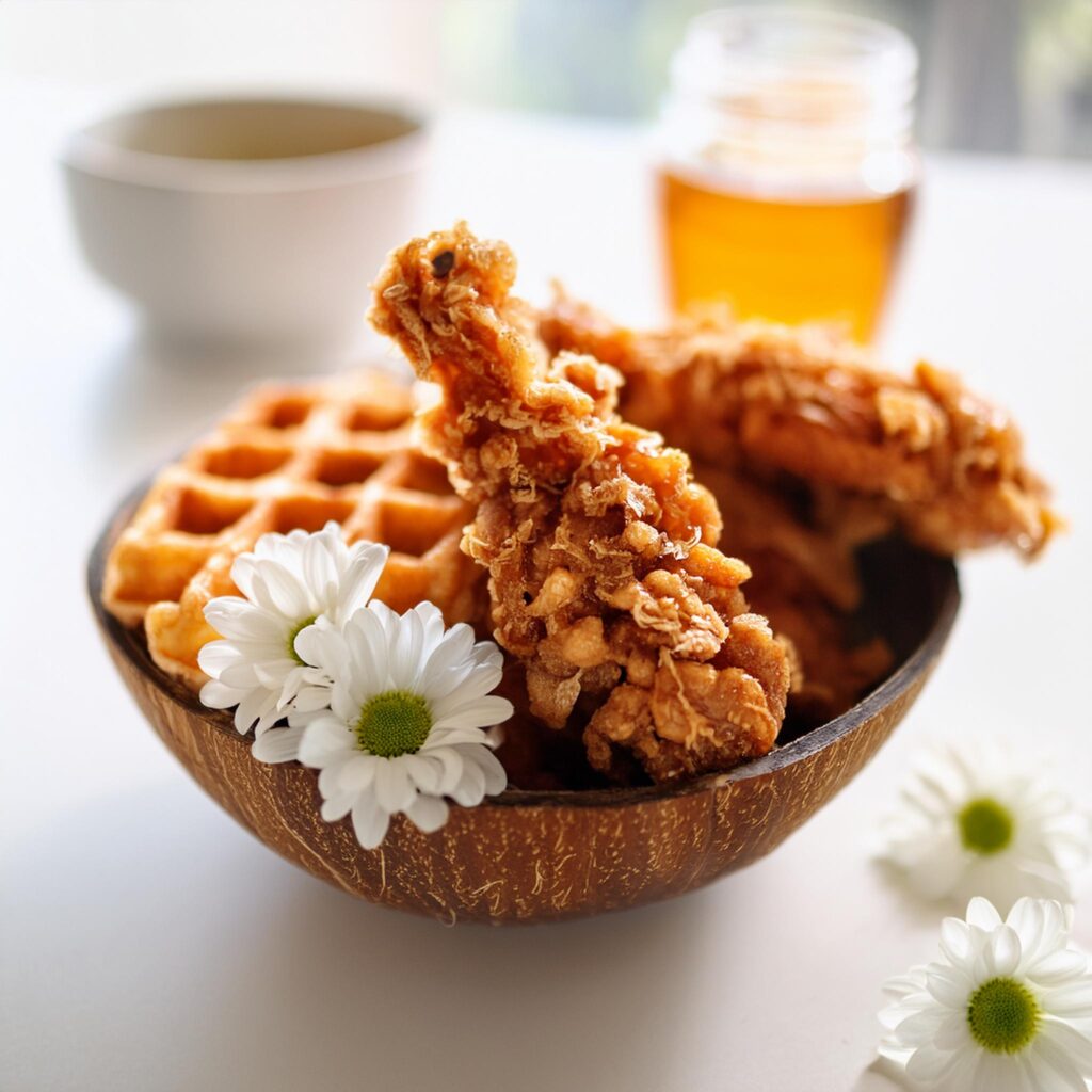 Coconut Flour Fried Chicken & Waffles (3)