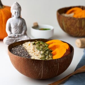 Firefly Pumpkin & Quinoa Buddha Buddha Bowl, In A Smooth Coconut Bowl, White Kitchen, White Buddha S (1)