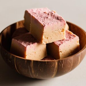 Fruit Powder Fudge In A Coconut Bowl