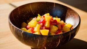 Fruit Vinaigrette In A Coconut Bowl