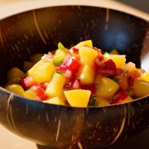 Fruit Vinaigrette In A Coconut Bowl