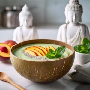 Green Tea Peach Smoothie Bowl5