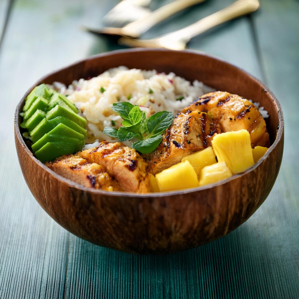 Grilled Pineapple Chicken Buddha Bowl