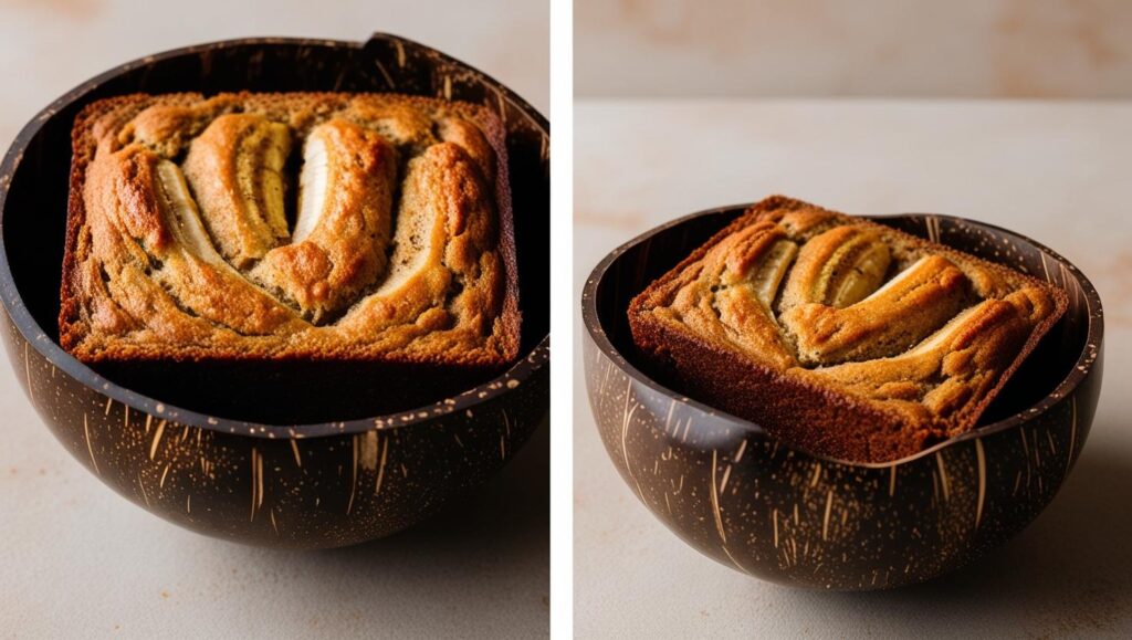 Maca Banana Bread In A Coconut Bowl