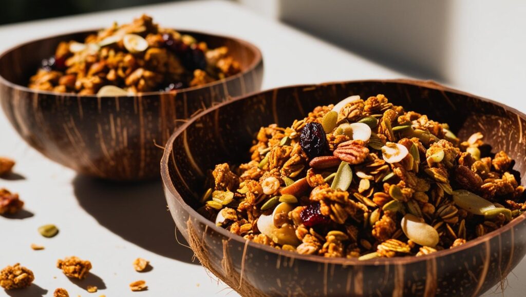 Maca Granola In Coconut Bowls (1)