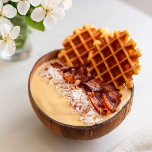 Maple Bacon Smoothie Bowl Waffles2