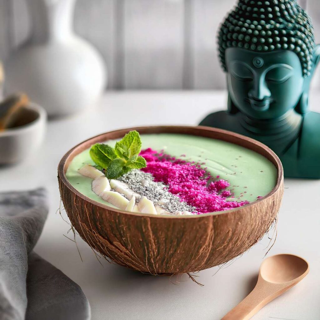 Minty Green Pitaya Smoothie Bowl1