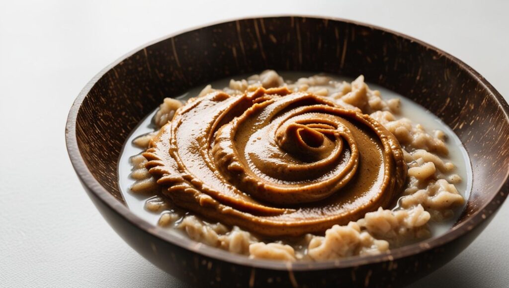 Nut Butter Oatmeal In A Coconut Bowl (1)