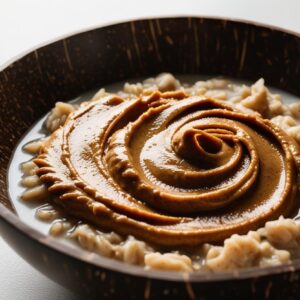 Nut Butter Oatmeal In A Coconut Bowl (1)