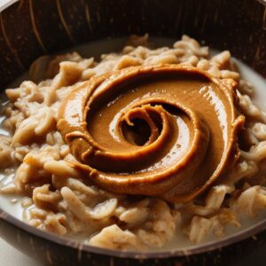 Nut Butter Oatmeal In A Coconut Bowl (2)