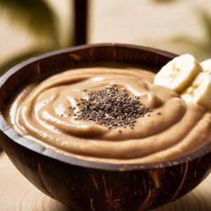 Nut Butter Smoothie In A Coconut Bowl (1)