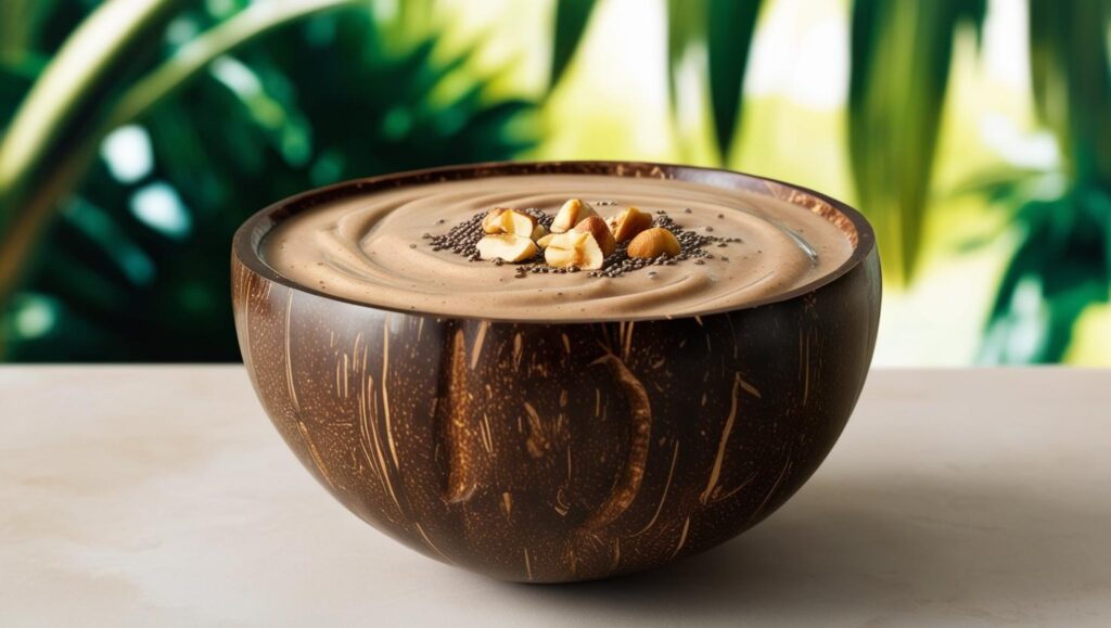 Nut Butter Smoothie In A Coconut Bowl (2)