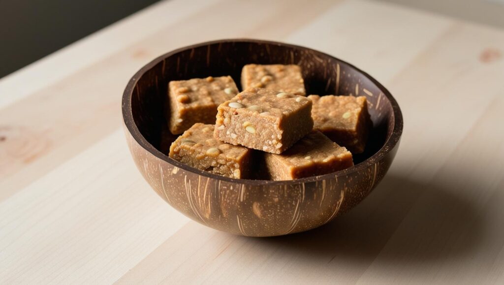 Nut Butter Snack Bars In A Coconut Bowl