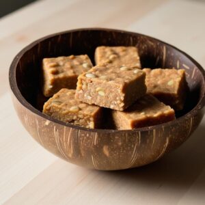 Nut Butter Snack Bars In A Coconut Bowl