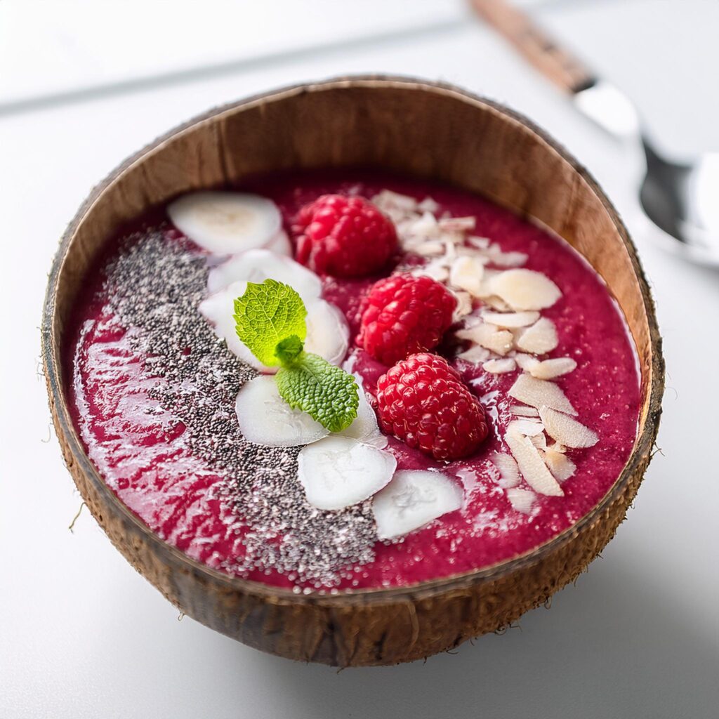 Raspberry Beet Smoothie Bowl 3