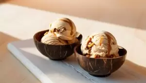 Salted Caramel Walnut Butter Nice Cream In Coconut Bowls (2)