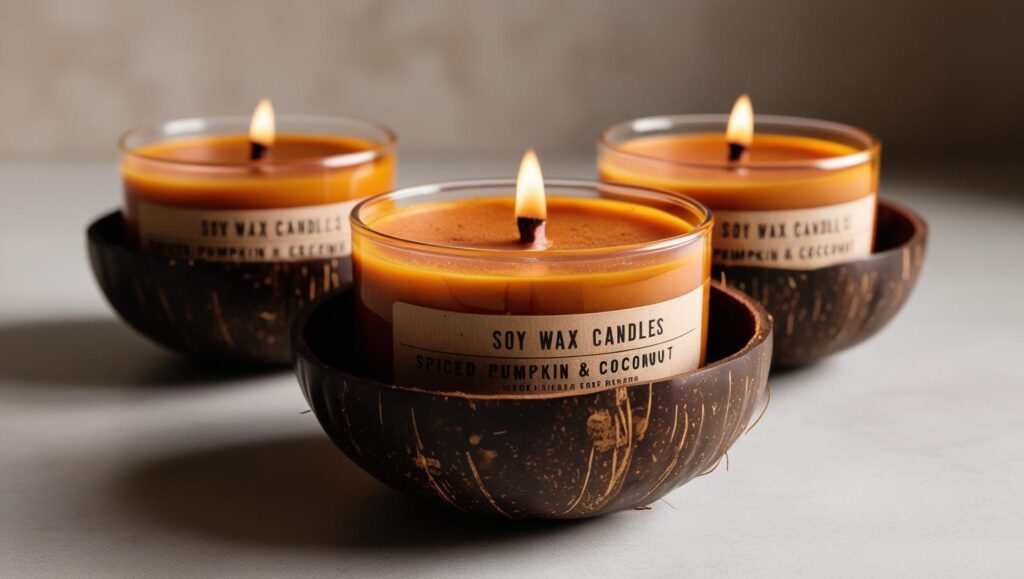 Soy Wax Spiced Pumpkin Coconut Bowl Candles