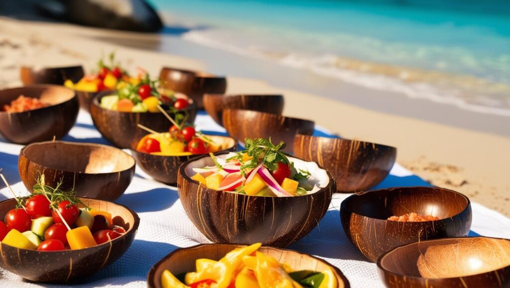 Beach Picnic With Coconut Bowls