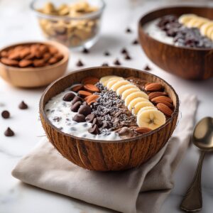 Chocolate Chip Pancake Smoothie Bowl