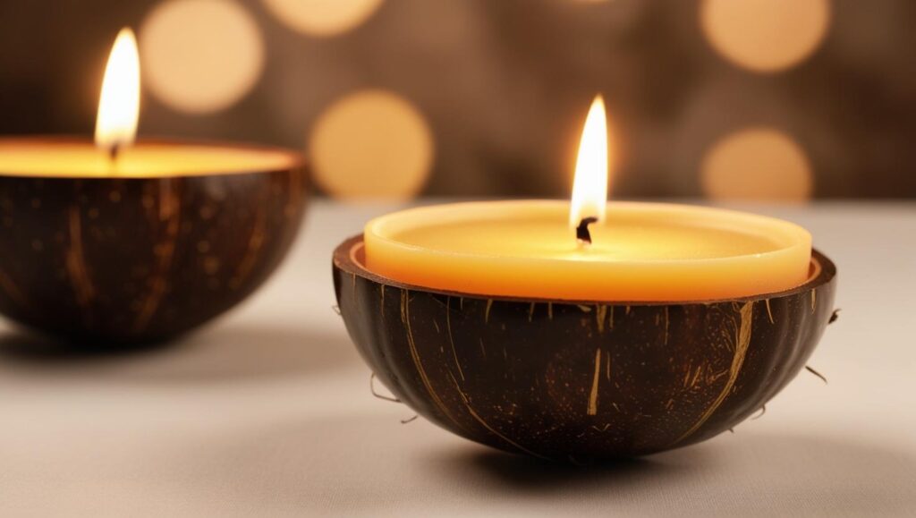 Coconut Bowl Beeswax Candle (2)