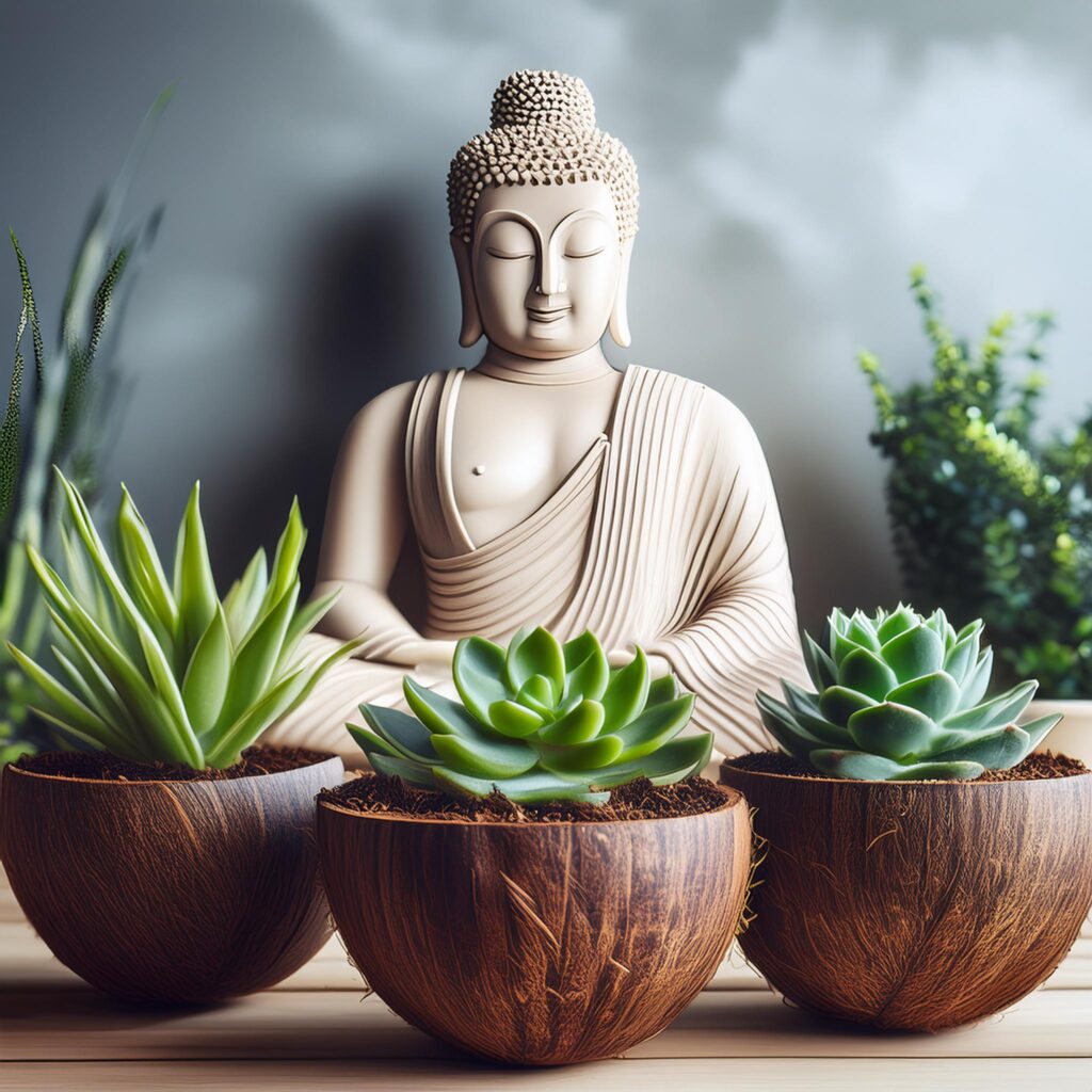 Coconut Shell Bowl Planters