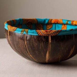 Fabric Lined Coconut Bowl Craft (1)