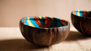 Fabric Lined Coconut Bowl Craft (3)