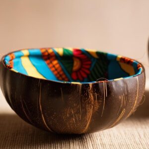 Fabric Lined Coconut Bowl Craft (3)