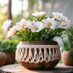 Macrame Coconut Bowl