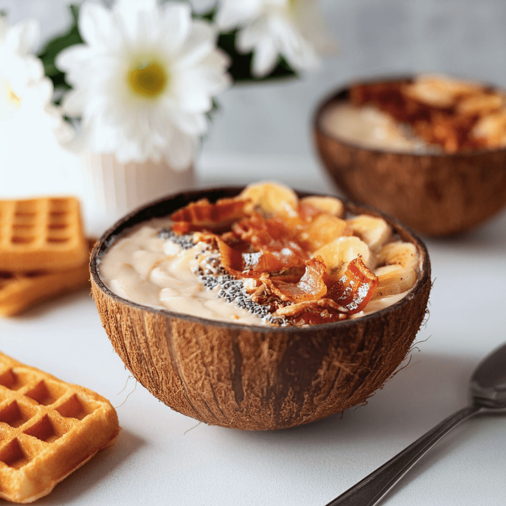 Maple Bacon Smoothie Bowl Pancakes