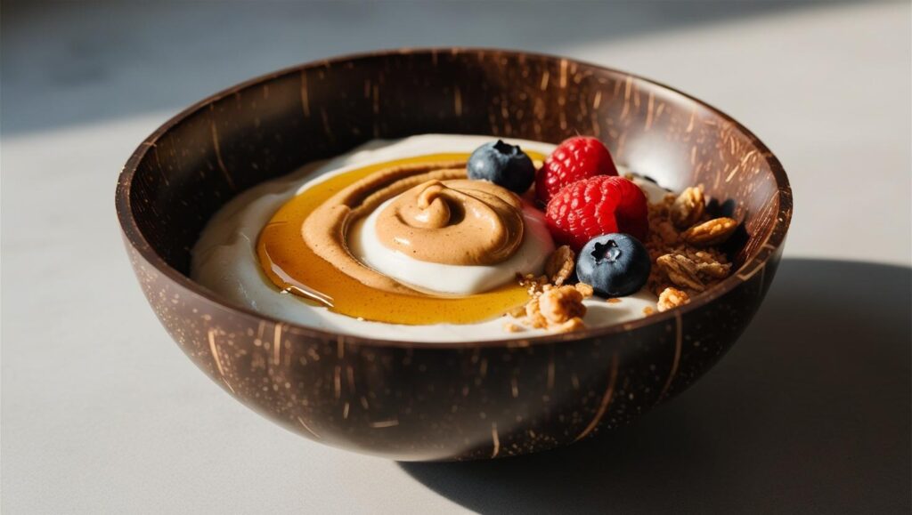 Nut Butter Breakfast Bowl In A Coconut Bowl (2)