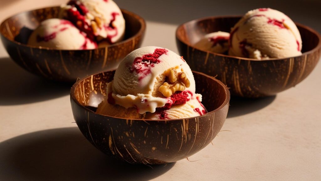 Red Velvet Walnut Butter Nice Cream In Coconut Bowls (2)