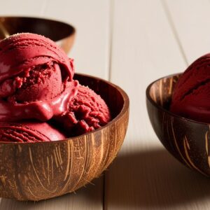 Red Velvet Walnut Butter Nice Cream In Coconut Bowls (3)