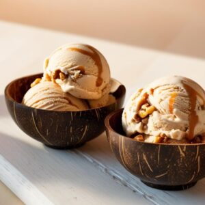 Salted Caramel Walnut Butter Nice Cream In Coconut Bowls (2)